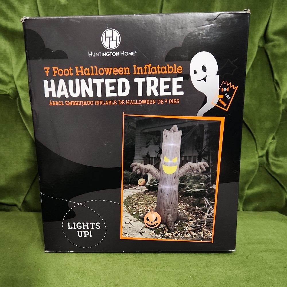 Huntington Home Spooky 7 Foot Inflatable Tree with Pumpkin